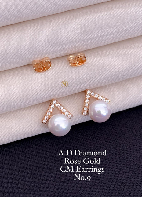 American Dimond Pearl Earrings