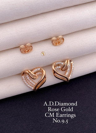 Rose Gold Heart Shape Studs