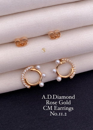 Rose Gold Pearl Studs