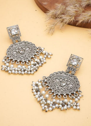 Oxidized Floral Earrings