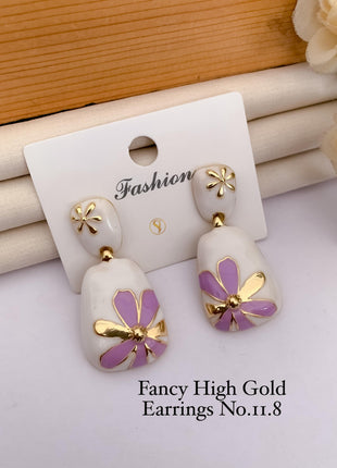 High Gold Flower Danglers