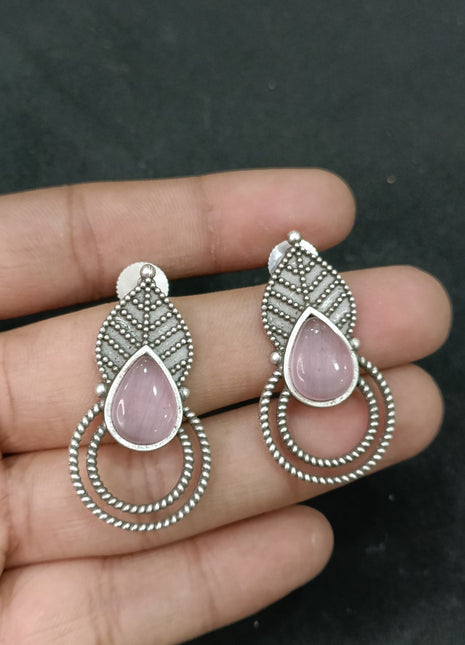 Oxidised Leaf Shape Earrings