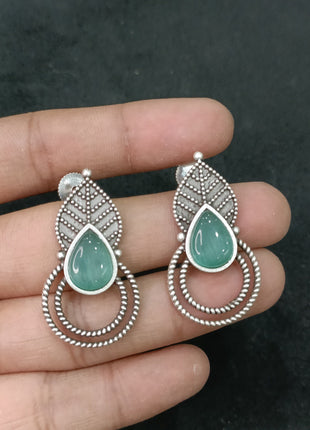 Oxidised Leaf Shape Earrings