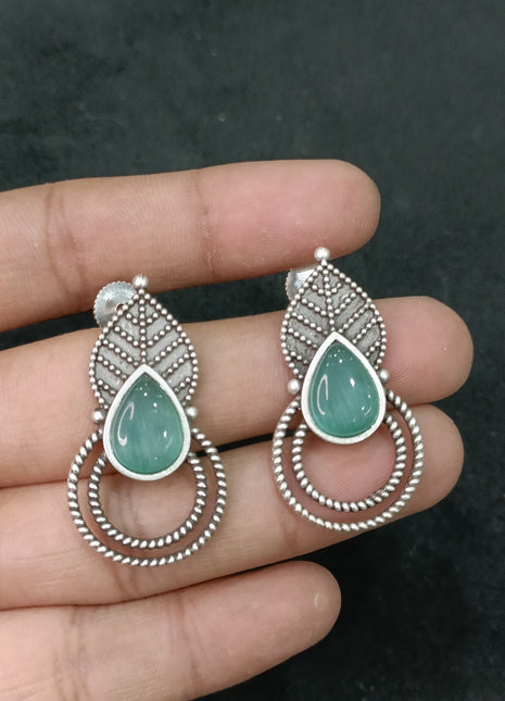 Oxidised Leaf Shape Earrings