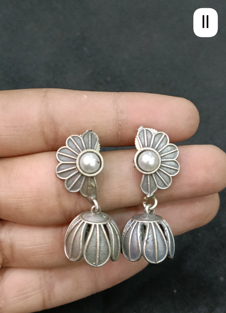 Oxidised Half Shaped Earrings