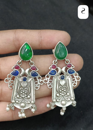 Oxidized Tribal Danglers