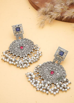 Oxidized Floral Earrings