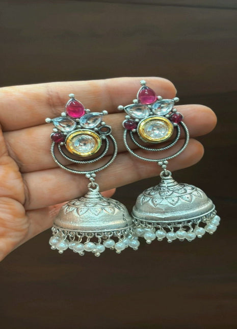 Royal Oxidised Jhumkas