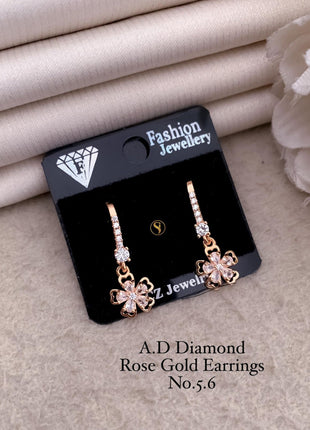 Rose-Plated Flower Danglers