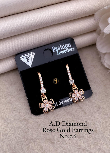 Rose-Plated Flower Danglers