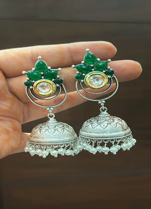 Royal Oxidised Jhumkas