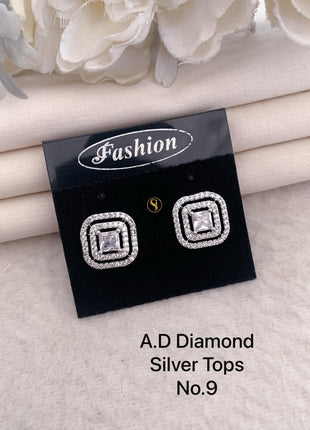 Silver Square Studs