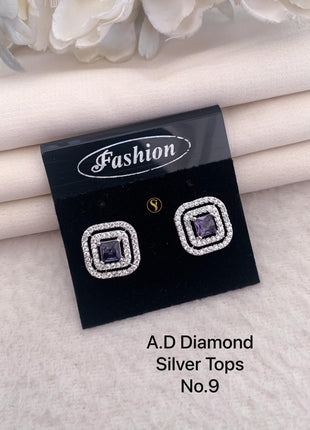 Silver Square Studs