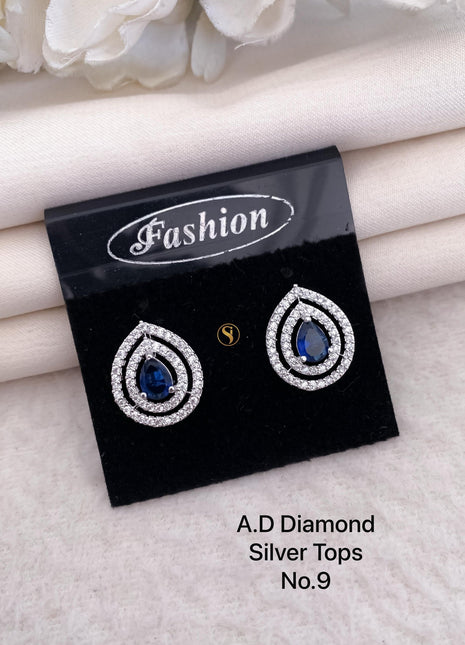 Green Stone Teardrop Studs