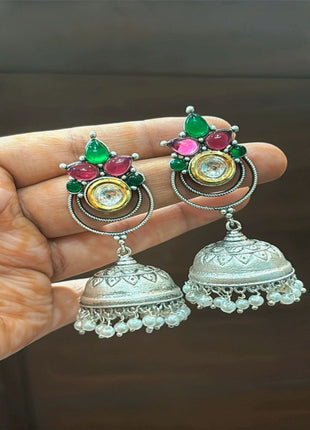 Royal Oxidised Jhumkas
