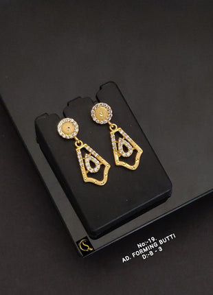 Circle Stud with Triangle Drop