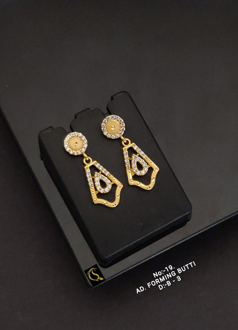 Circle Stud with Triangle Drop