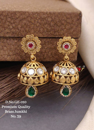 Stone Drop Multi Jhumkas