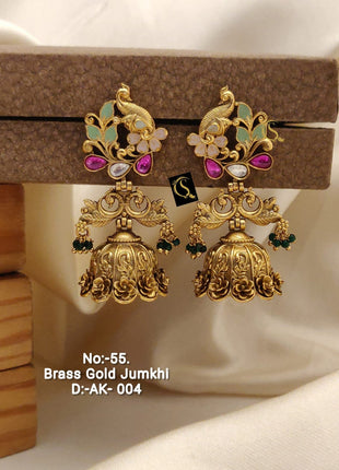 Gulnoor Antique Gold Jhumkas