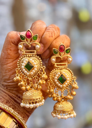 Gold Plated Multi Color Jhumkas