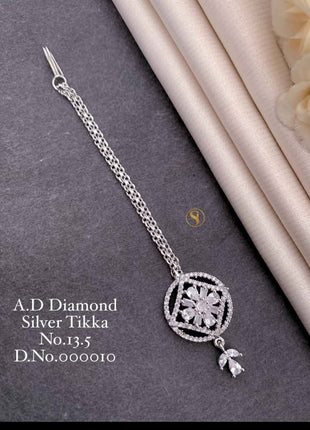 Oxidized Mirror Work Maang Tikka