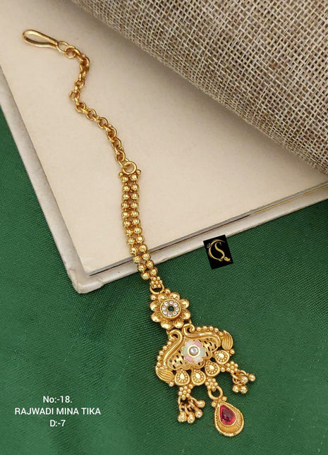 Kundan Matha Patti with Layered Chains