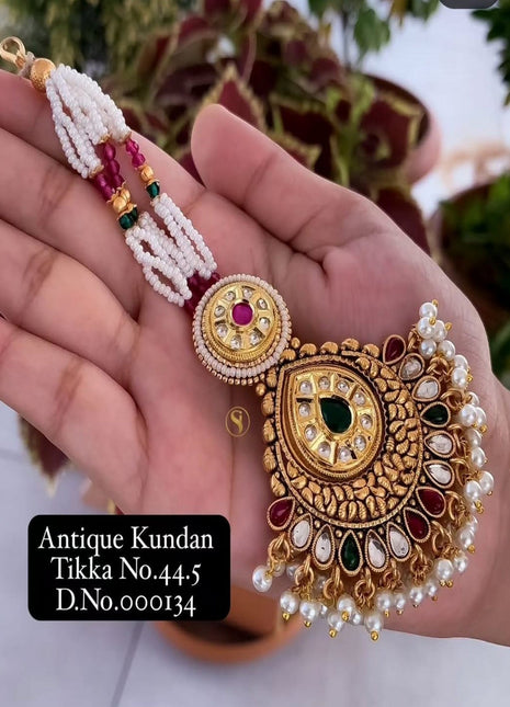 Antique Oxidized Floral Maang Tikka