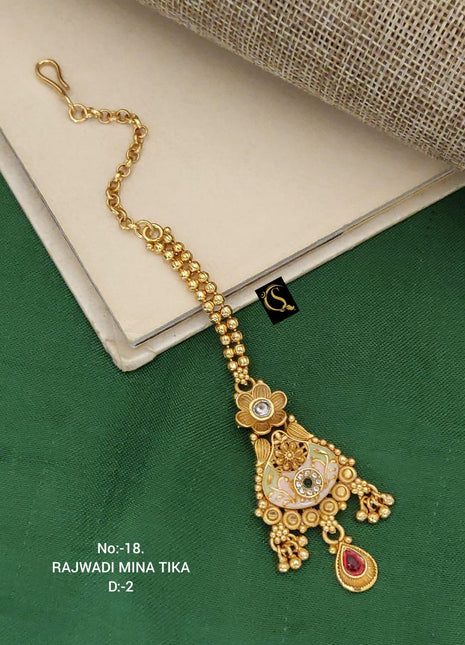 Kundan Floral Drop Maang Tikka