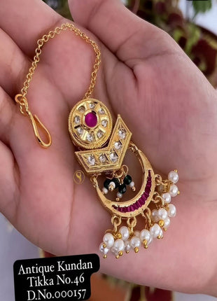 Oxidized Antique Dome Maang Tikka