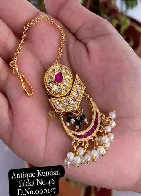 Oxidized Antique Dome Maang Tikka