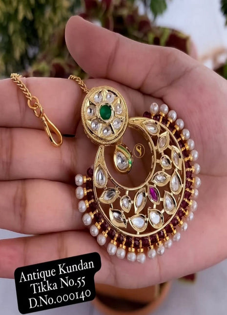 Monzonite Pearl Round Maang Tikka