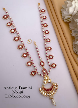 Antique gold kundan Statement Passa