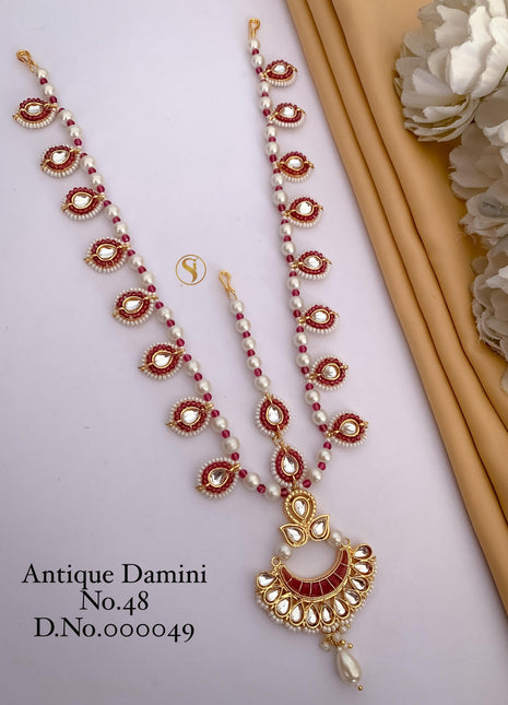 Antique gold kundan Statement Passa