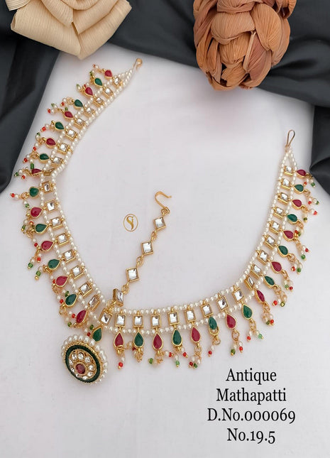 American Diamond Layered Maang Tikka