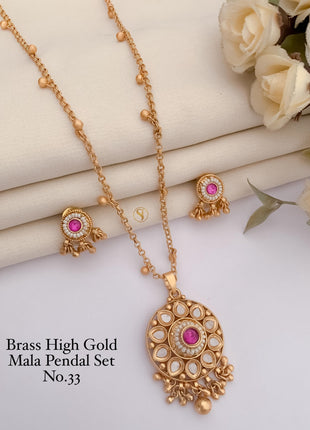 Elegant Drop Pendant Set with Champagne Stones