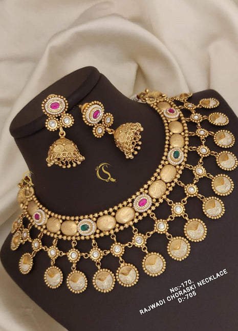 Rajwadi Heritage Coin Necklace Set