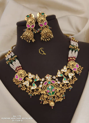 Temple Jewelry Inspired Pendant Set with Intricate Detailing