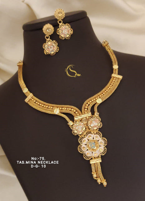 Dual-Tone Heart Pendant Set with Crystal Embellishments