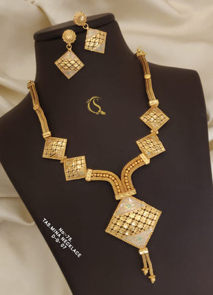 Ruby Red Designer Pendant Set with Kundan Finish