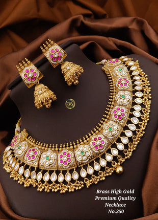 Modern Rose Gold Pendant Set with White Stones