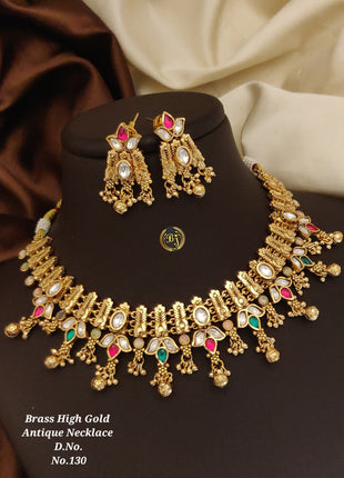 Vibrant Multicolor Pendant Set with Gold Embellishments