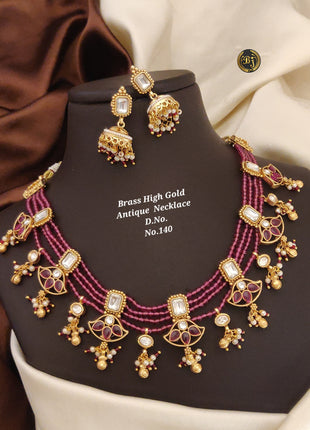 Graceful Pearl Drop Pendant Set in Gold Finish