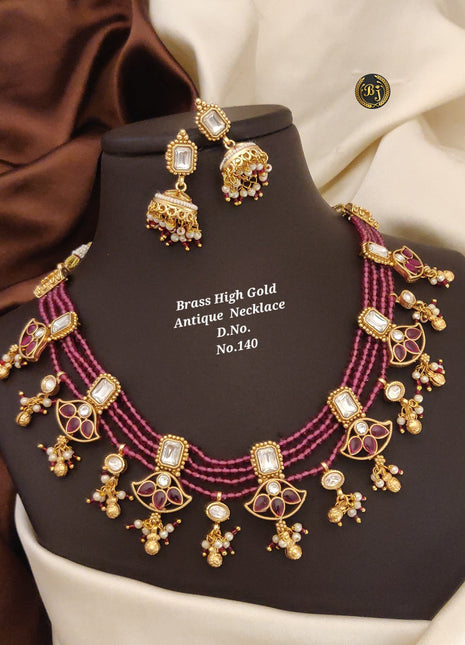 Graceful Pearl Drop Pendant Set in Gold Finish