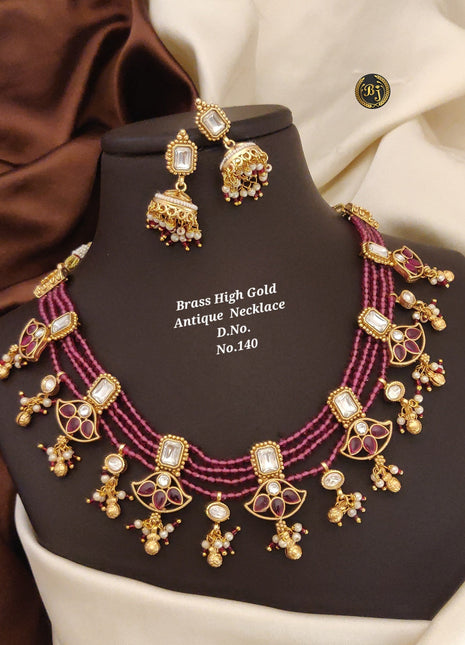 Graceful Pearl Drop Pendant Set in Gold Finish