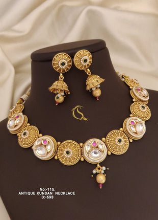 Modern Geometric Pendant Set in Gold-Plated Finish