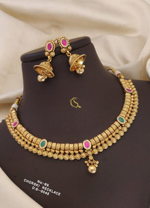 Chic Minimalist Pendant Set in Rose Gold Finish