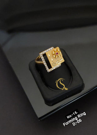 Elegant Statement Ring with Beaded Frame