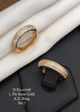 Statement Ring with Engraved Leaf