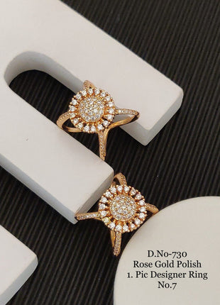 Antique Gold Round Ring with Red and Green Stones