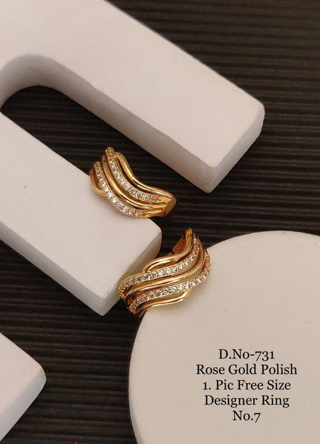 Gold Ring with Green Stones and Pearl Detailing